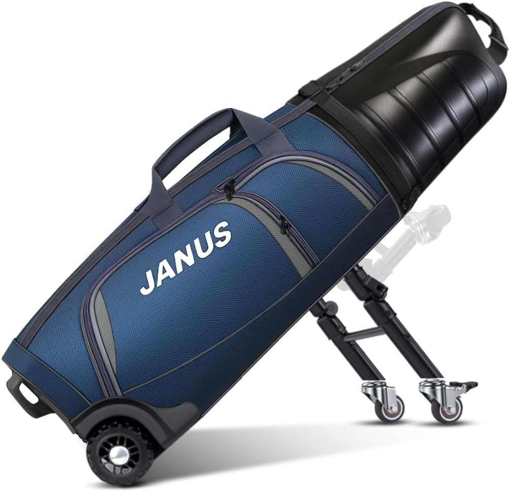 JANUS Golf Travel Bag Hard Case with 360° Spinner Wheels – Foldable Airline Golf Club Travel Cover