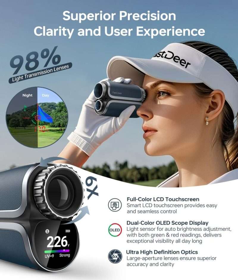 FastDeer S2 Premium Touchscreen Golf Rangefinder with Slope FastDeer S2 Premium Touchscreen Golf Rangefinder with Slope