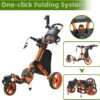 FLAGTAG 3 Wheel Golf Push Cart with 360 Swivel Front Wheel and Foot Brake FLAGTAG 3 Wheel Golf Push Cart with 360 Swivel Front Wheel and Foot Brake